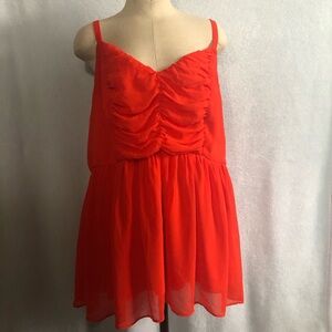 2XL flowy orange blouse tank top